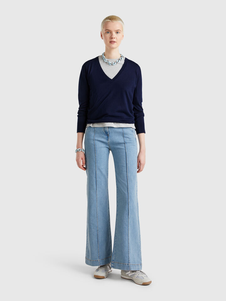 V NECK SWEATER L/S Women image number 3